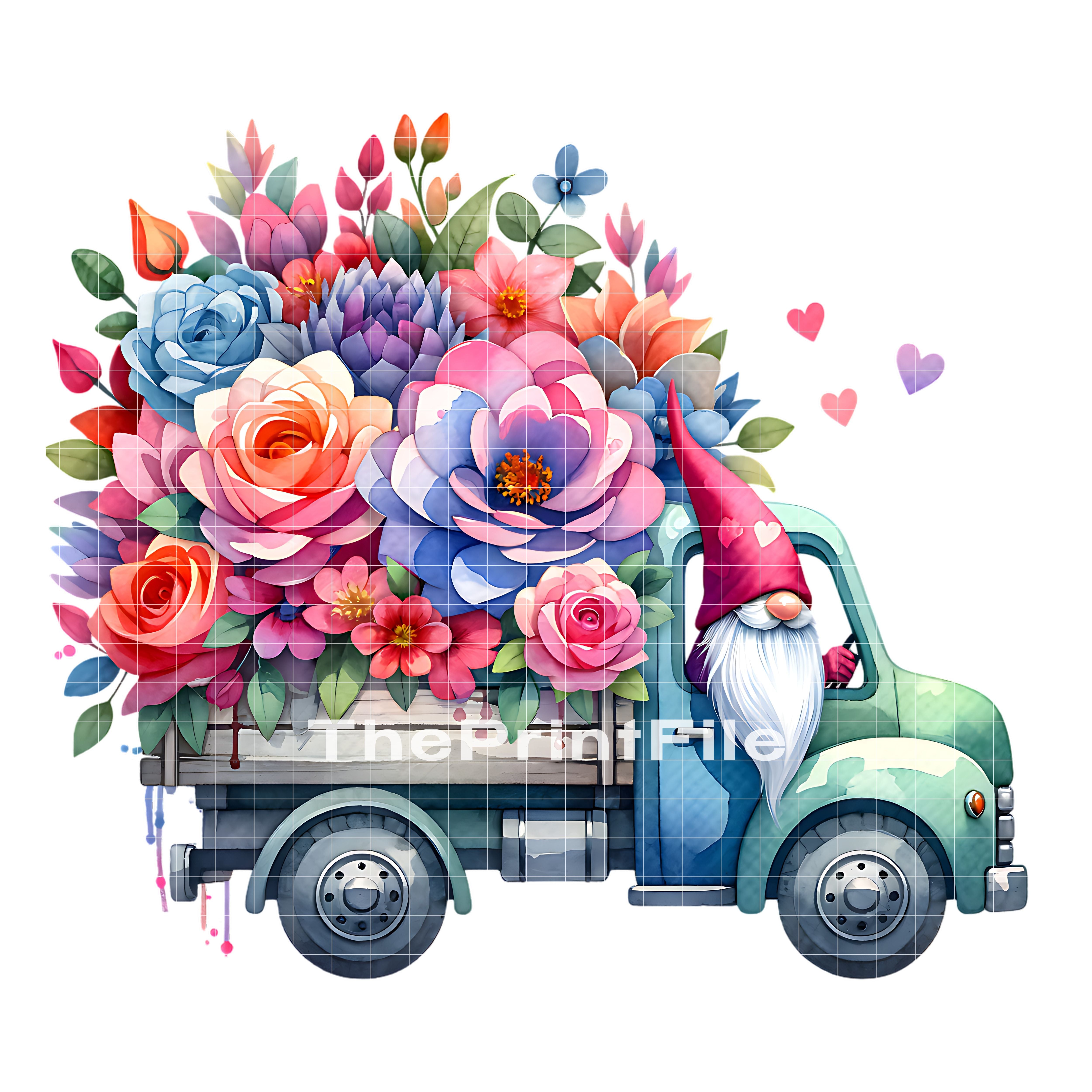 Gnome Flower Truck Png