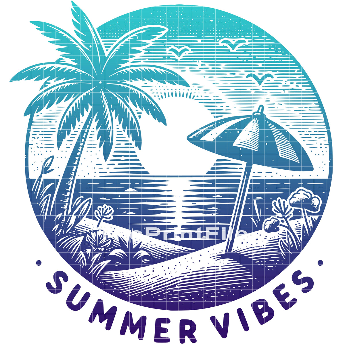 Summer Vibes Blue Png